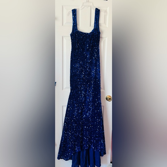 Su Ideas Sequined Royal Blue Evening Dress - Picture 5 of 5
